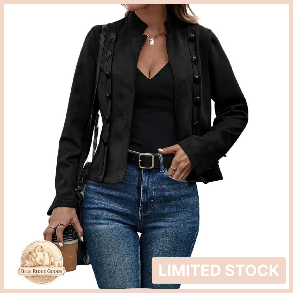 Faux Suede Leather Jacket Slim Fit Blazer Chic Business Casual Cropped